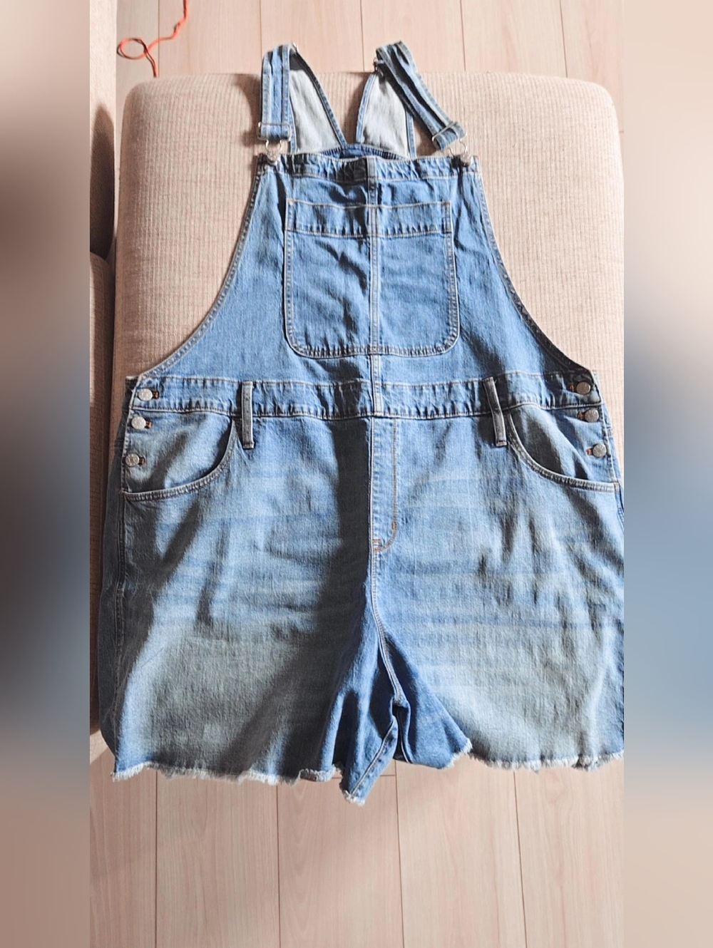 J. Crew Light Blue Denim Short Overalls Western 3x Coastal 90s Summer